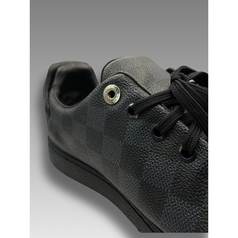 LOUIS VUITTON Damier Cobalt Frontrow Sneakers MS 1116 Size 8 Navy Blue Great - Picture 4 of 7